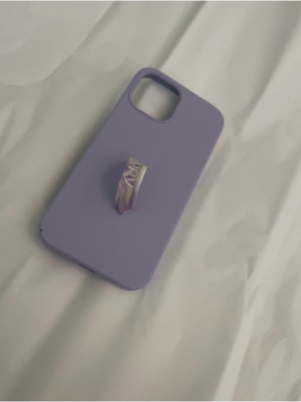 Purple Silicone Phone Case with Grip Ring - iPhone 12 Pro